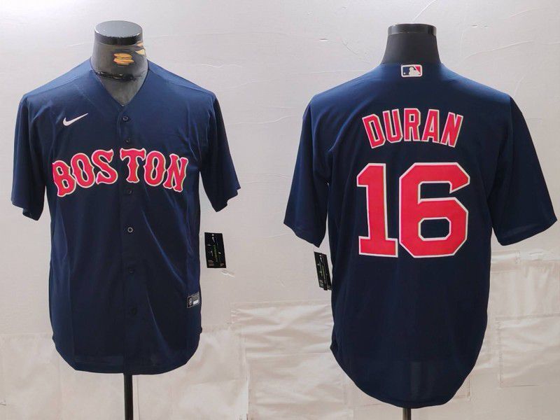 Men Boston Red Sox #16 Duran Blue Game 2024 Nike MLB Jersey style 1